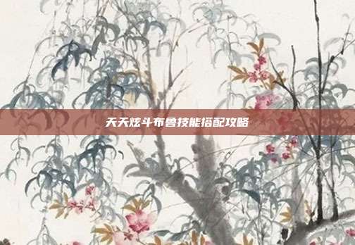 天天炫斗布鲁技能搭配攻略