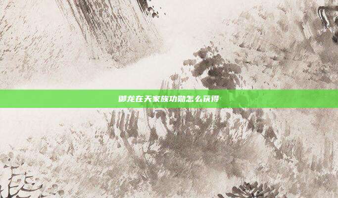 御龙在天家族功勋怎么获得
