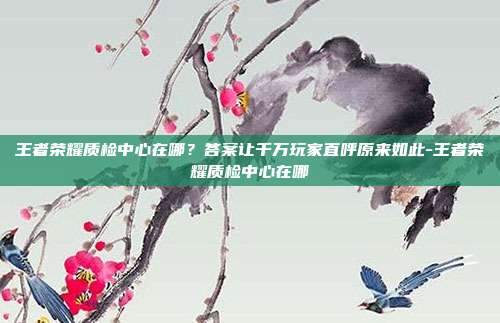 王者荣耀质检中心在哪？答案让千万玩家直呼原来如此-王者荣耀质检中心在哪