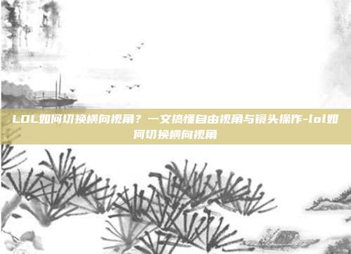 LOL如何切换横向视角？一文搞懂自由视角与镜头操作-lol如何切换横向视角