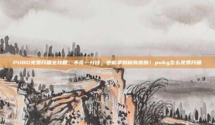 PUBG免费开箱全攻略，不花一分钱，也能拿到稀有皮肤！pubg怎么免费开箱