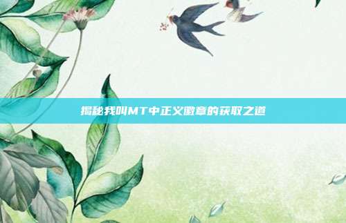 揭秘我叫MT中正义徽章的获取之道