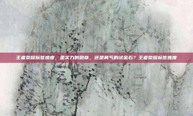王者荣耀标签难度，是实力的勋章，还是勇气的试金石？王者荣耀标签难度