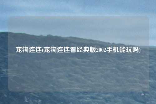 宠物连连(宠物连连看经典版2002手机能玩吗)