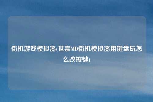 街机游戏模拟器(世嘉MD街机模拟器用键盘玩怎么改按键)