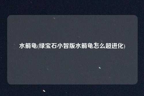 水箭龟(绿宝石小智版水箭龟怎么超进化)