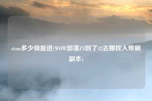 stsm多少级能进(WOW部落ZS到了42去哪找人带刷副本)