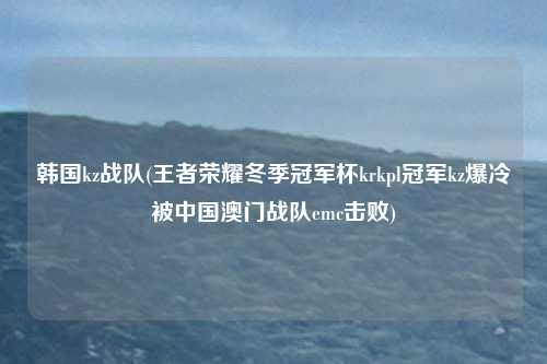 韩国kz战队(王者荣耀冬季冠军杯krkpl冠军kz爆冷被中国澳门战队emc击败)