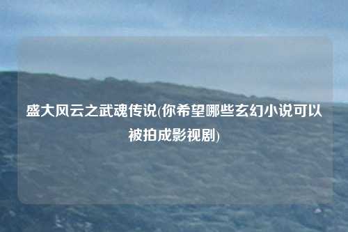 盛大风云之武魂传说(你希望哪些玄幻小说可以被拍成影视剧)