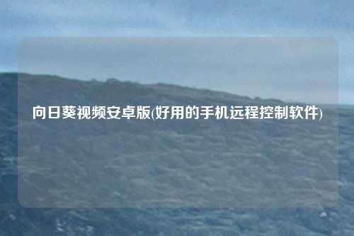 向日葵视频安卓版(好用的手机远程控制软件)