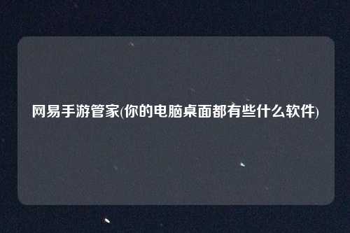 网易手游管家(你的电脑桌面都有些什么软件)