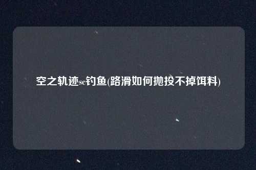 空之轨迹sc钓鱼(路滑如何抛投不掉饵料)