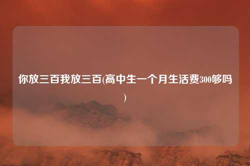 你放三百我放三百(高中生一个月生活费300够吗)