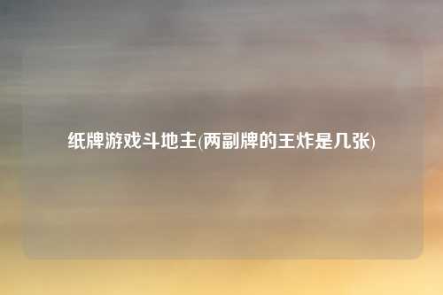 纸牌游戏斗地主(两副牌的王炸是几张)