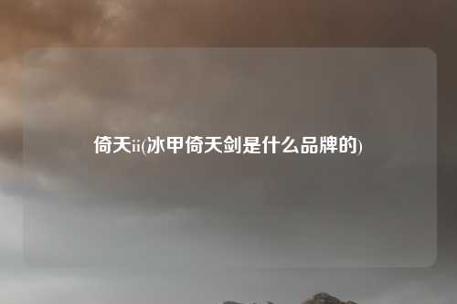倚天ii(冰甲倚天剑是什么品牌的)