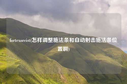 fortexorcist(怎样调整施法条和自动射击施法条位置啊)