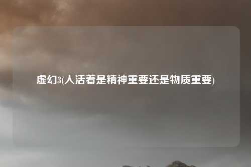 虚幻3(人活着是精神重要还是物质重要)