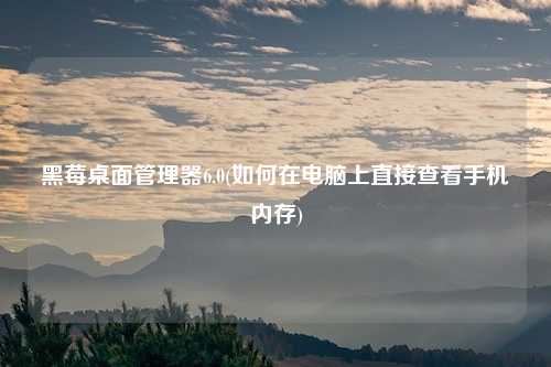 黑莓桌面管理器6.0(如何在电脑上直接查看手机内存)