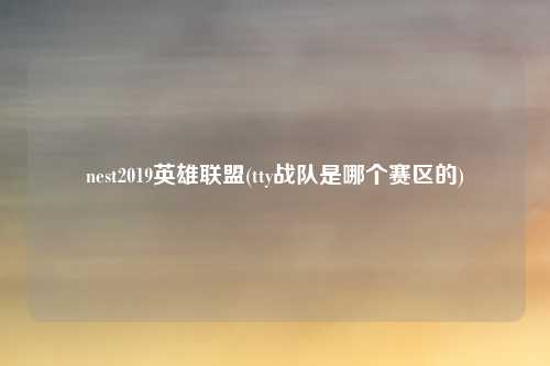 nest2019英雄联盟(tty战队是哪个赛区的)