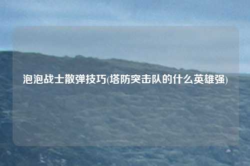 泡泡战士散弹技巧(塔防突击队的什么英雄强)