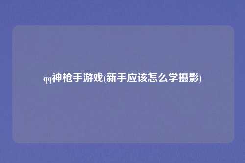 qq神枪手游戏(新手应该怎么学摄影)