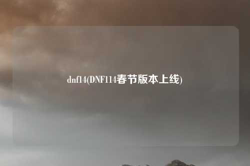 dnf14(DNF114春节版本上线)