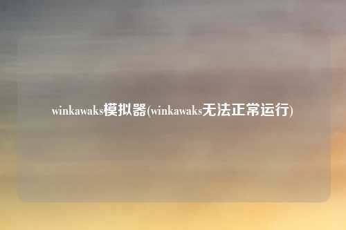 winkawaks模拟器(winkawaks无法正常运行)
