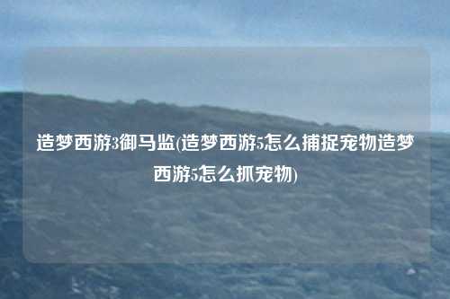 造梦西游3御马监(造梦西游5怎么捕捉宠物造梦西游5怎么抓宠物)