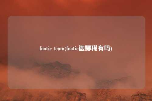 fnatic team(fnatic迦娜稀有吗)