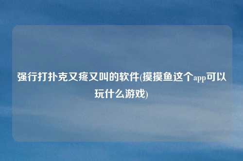 强行打扑克又疼又叫的软件(摸摸鱼这个app可以玩什么游戏)
