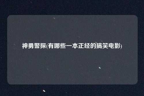 神勇警探(有哪些一本正经的搞笑电影)