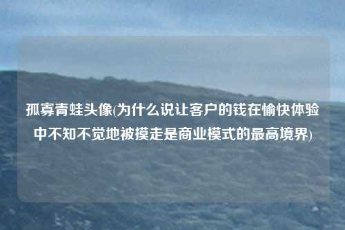 孤寡青蛙头像(为什么说让客户的钱在愉快体验中不知不觉地被摸走是商业模式的最高境界)