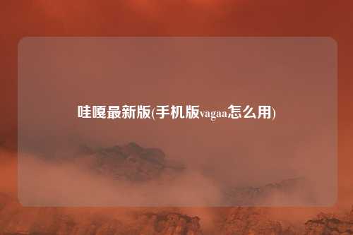 哇嘎最新版(手机版vagaa怎么用)
