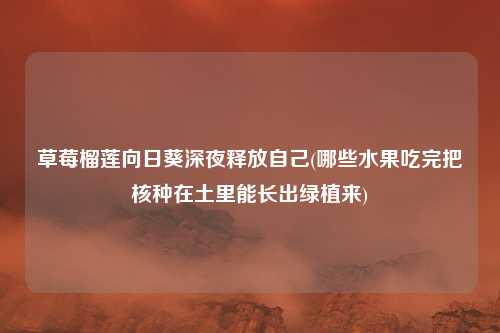 草莓榴莲向日葵深夜释放自己(哪些水果吃完把核种在土里能长出绿植来)