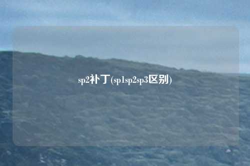 sp2补丁(sp1sp2sp3区别)