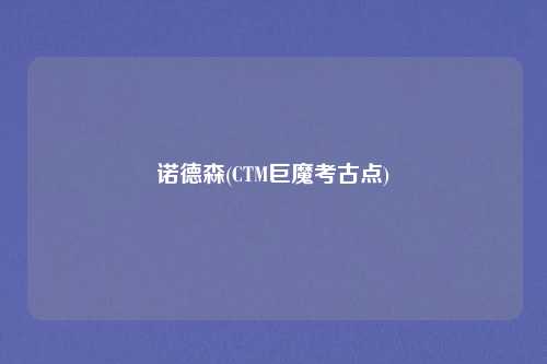 诺德森(CTM巨魔考古点)