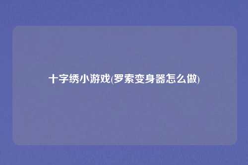 十字绣小游戏(罗索变身器怎么做)
