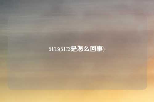 5173(5173是怎么回事)