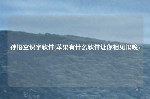 孙悟空识字软件(苹果有什么软件让你相见恨晚)