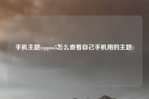 手机主题(oppoa5怎么查看自己手机用的主题)
