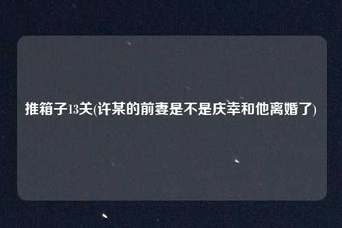 推箱子13关(许某的前妻是不是庆幸和他离婚了)