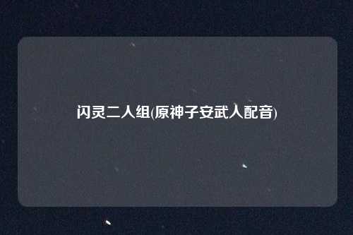 闪灵二人组(原神子安武人配音)