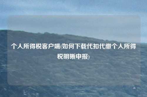 个人所得税客户端(如何下载代扣代缴个人所得税明晰申报)