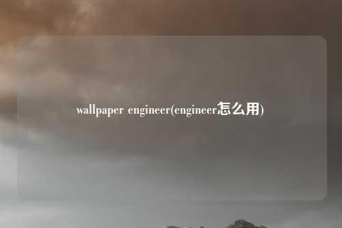 wallpaper engineer(engineer怎么用)