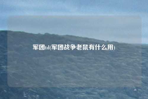 军团td(军团战争老鼠有什么用)