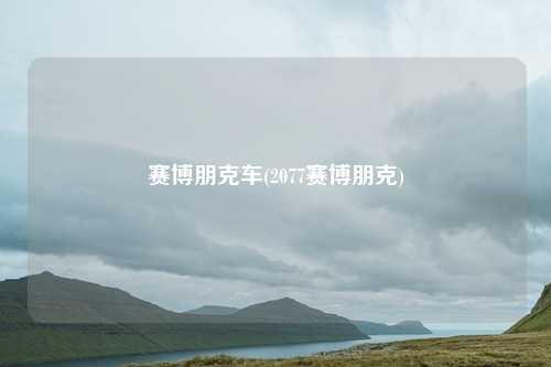 赛博朋克车(2077赛博朋克)