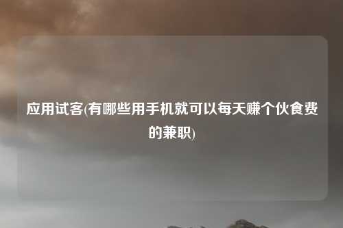 应用试客(有哪些用手机就可以每天赚个伙食费的兼职)
