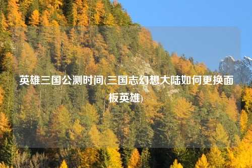 英雄三国公测时间(三国志幻想大陆如何更换面板英雄)