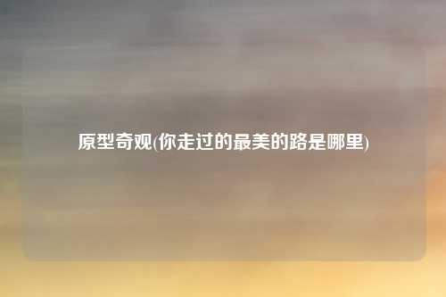 原型奇观(你走过的最美的路是哪里)