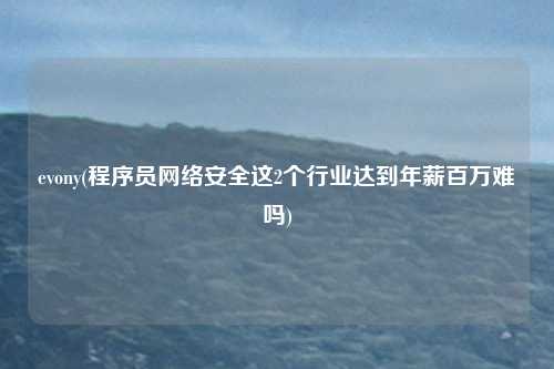 evony(程序员网络安全这2个行业达到年薪百万难吗)